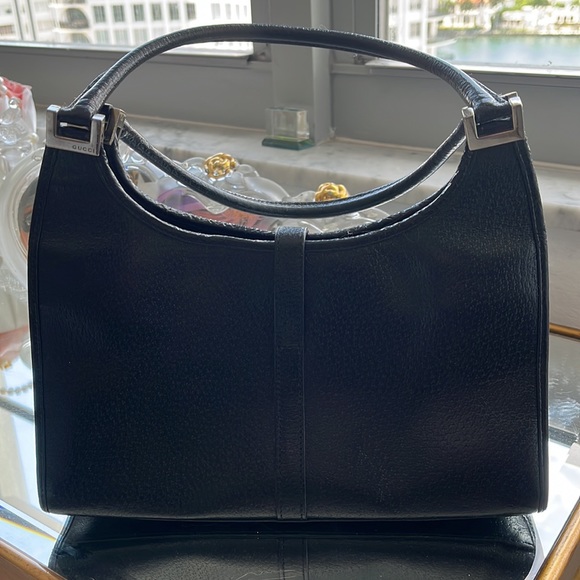 GUCCI Authentic Vintage Jackie Bardot Hobo Black Leather. - Picture 3 of 17